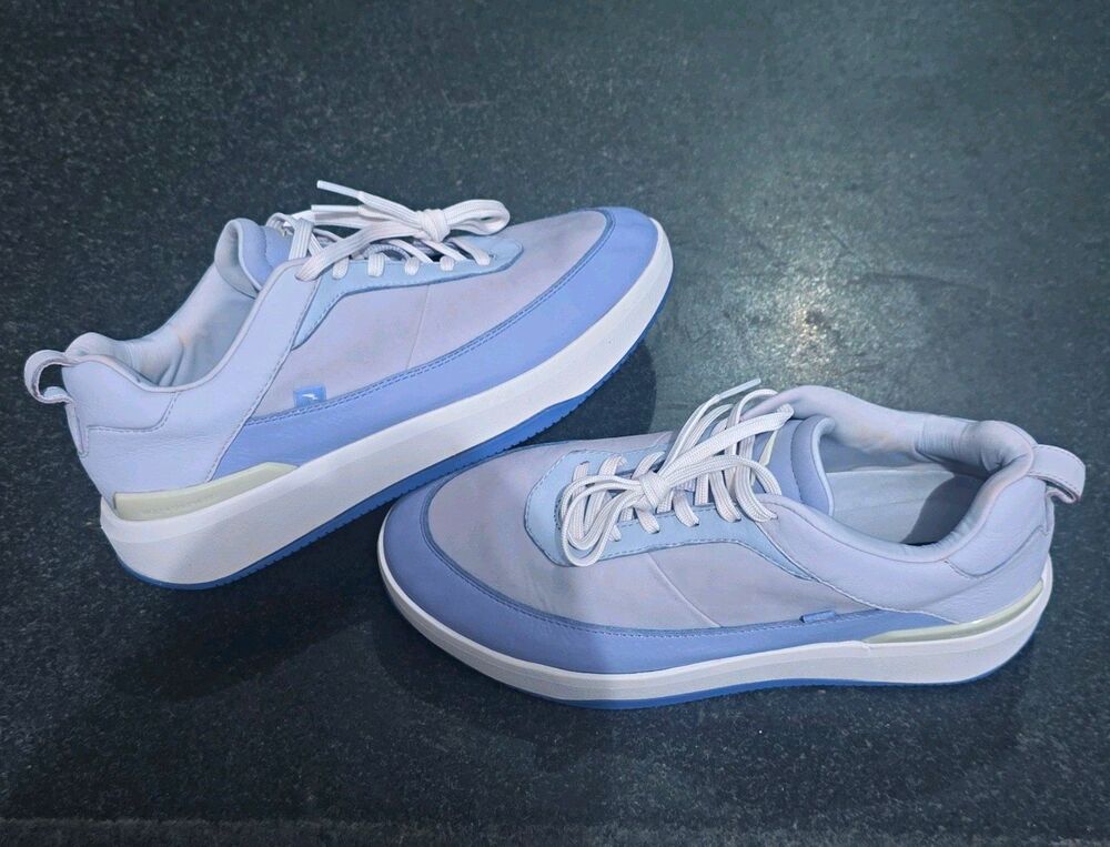 Wolf & Shepherd Womens Baller One Shore Blue White Leather Sneakers Size 8.5W